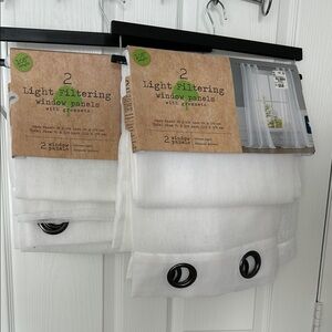 4 panels (38x108 inch) Light Filtering Window Panels with Grommets - White